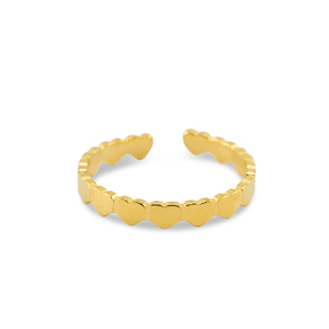 Stainless Steel - Rostfrei Stahl Ringe Heart Gold