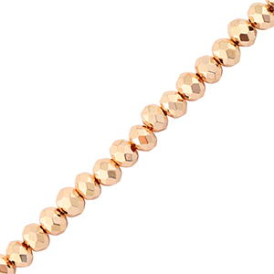 Facetten Top Glas Perlen 4x3mm Rondellen Metallic rose gold