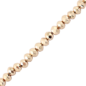 Facetten Top Glas Perlen 4x3mm Rondellen Metallic champagne