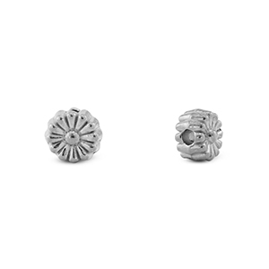Perlen aus Stainless Steel - Rostfreiem Stahl Flower Silver