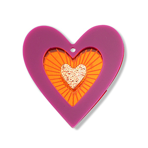Statement-Anh&auml;nger Heart Purple-orange-gold