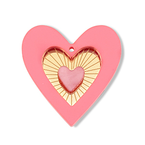 Statement-Anh&auml;nger Heart Pink-gold