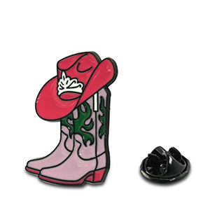 Anstecker Cowboy Boot with Hat Lilac pink-magenta-green