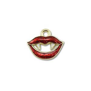 Anh&auml;nger Metall Vampire's mouth Gold-red