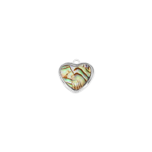 Anh&auml;nger aus Resin with Imitation Shell Heart Silver-ocean green