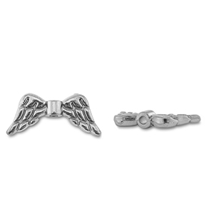 Perlen aus Stainless Steel - Rostfreiem Stahl Angel wings Silver