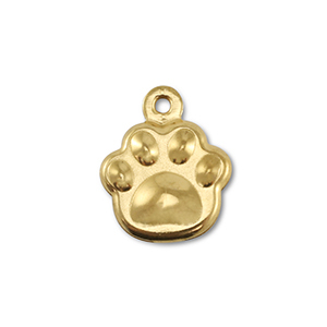 Anh&auml;nger aus Stainless Steel - Rostfreiem Dog Paw Gold