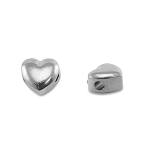 Perlen aus Stainless Steel - Rostfreiem Stah Heart Silver