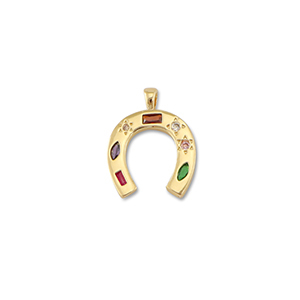 TQ Metall Brass Anh&auml;nger Horseshoe Gold