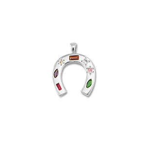 TQ Metall Brass Anh&auml;nger Horseshoe Silver