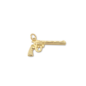 TQ Metall Brass Anh&auml;nger Revolver Gold