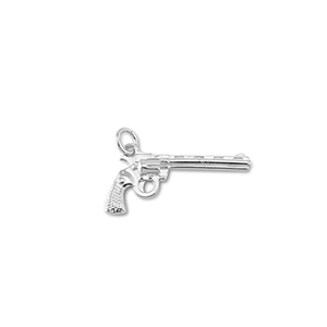 TQ Metall Brass Anh&auml;nger Revolver Silver