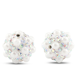 Perlen Bohemian Round White