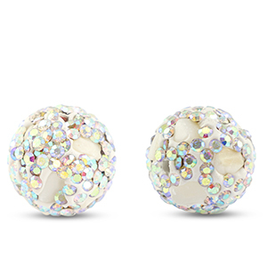 Perlen Bohemian Round White