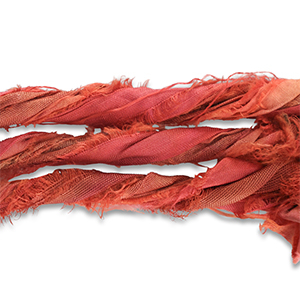 Seidenband Sari Rust red-green