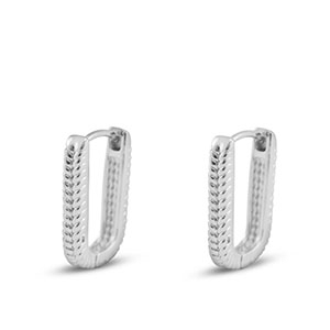 TQ Metall Brass Ohrringe / Ohrstecker Oval Silver