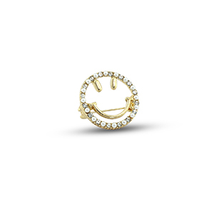 Broschen Smiley with Pearls Gold