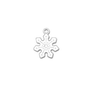 Anh&auml;nger Metall Snowflake Silber-wei&szlig;