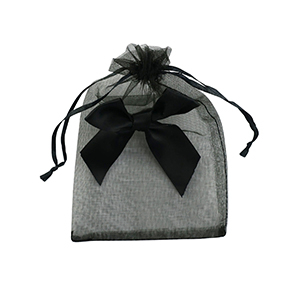 Organza Schmuck Beutel with Bow Black