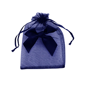 Organza Schmuck Beutel with Bow Dark blue