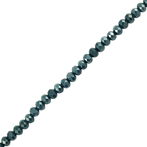 Facetten Top Glas Perlen 6x4mm Rondellen Dark green