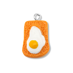 Anh&auml;nger aus Resin Toast with Egg Orange-white-yellow