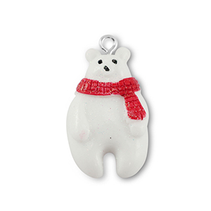 Anh&auml;nger aus Resin Polarbear White-red