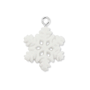 Anh&auml;nger aus Resin Snowflake White