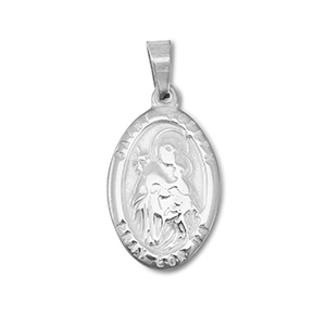 Anh&auml;nger aus Stainless Steel - Rostfreiem Stahl Oval "Saint Joseph" Silver