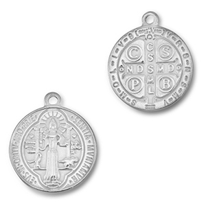 Anh&auml;nger aus Stainless Steel - Rostfreiem Stahl Round Religious Silver