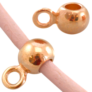Anh&auml;nger DQ Metall mit &Ouml;se (f&uuml;r 2mm Leder) Rosegold (Nickelfrei)