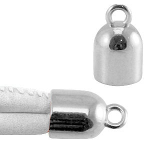 Metall DQ Endkappen mit &Ouml;se Antik silber (Nickelfrei)