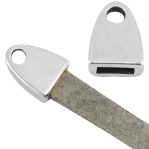 Metall DQ Endkappen mit &Ouml;se Antik silber (Nickelfrei)