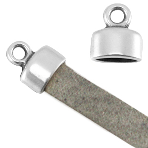 Metall DQ Endkappen mit &Ouml;se Antik silber (Nickelfrei)