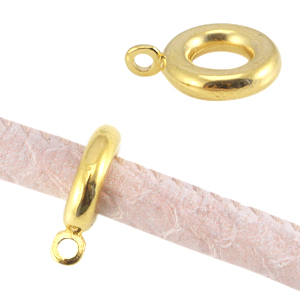 Metall DQ Ring mit &Ouml;se &Oslash;5mm Gold (Nickelfrei)