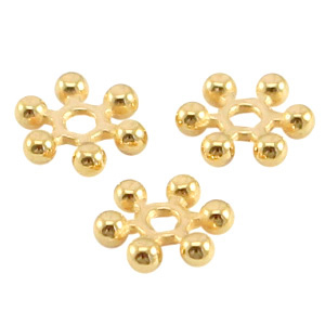 Perle DQ Metall Spacer Bali Ringe 7mm Gold (Nickelfrei)