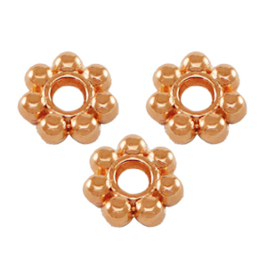 Perle DQ Metall Spacer Bali Ringe 5.6mm Rosegold (Nickelfrei)