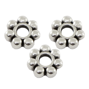 Perle DQ Metall Spacer Bali Ringe 6mm Antik silber (Nickelfrei)