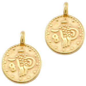 Anh&auml;nger DQ Metall M&uuml;nze Gold (Nickelfrei)