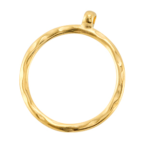 Metall DQ Anh&auml;nger mit &Ouml;se 35mm Gold (Nickelfrei)