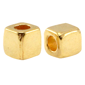 Metall DQ Rohr viereckig Gold (Nickelfrei)