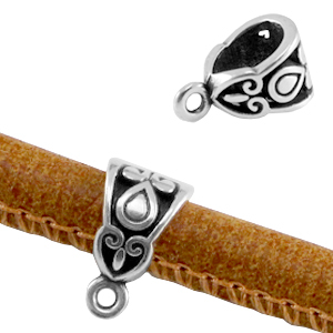 Metall DQ Ring deco met &Ouml;se Antik silber (Nickelfrei)