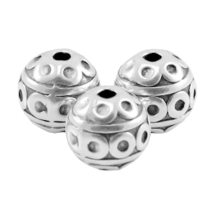 Metall DQ Perlen 8mm deco Antik silber (Nickelfrei)