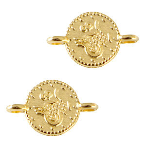 Anh&auml;nger Metall DQ Zwischenst&uuml;ck M&uuml;nze Gold (Nickelfrei)