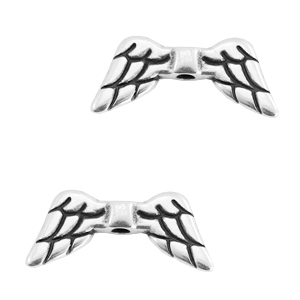 Perlen Metall DQ Angel Wings / Engelfl&uuml;gel Antik silber (Nickelfrei)