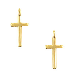Anh&auml;nger Metall DQ Kreuz mit &Ouml;se Gold (Nickelfrei)