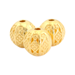 Perlen Metall DQ Ball Bohemian 8mm Gold (Nickelfrei)