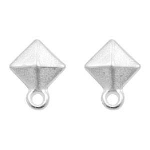 Zubeh&ouml;r Metall DQ Earpin Rhombus mit &Ouml;se Antik silber (nickelfrei)