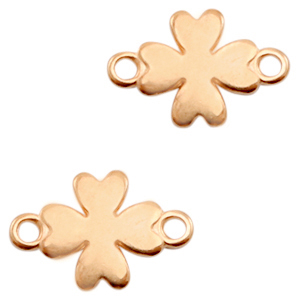 Anh&auml;nger Metall DQ Zwischenst&uuml;ck Gl&uuml;cksklee Rosegold (Nickelfrei)
