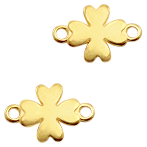 Anh&auml;nger Metall DQ Zwischenst&uuml;ck Gl&uuml;cksklee Gold (Nickelfrei)